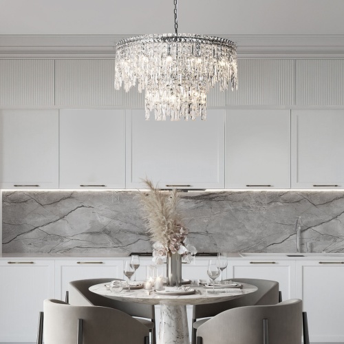  Eurosvet 60160/ подвесной светильник/ хром/ прозрачный хрусталь Strotskis Smart