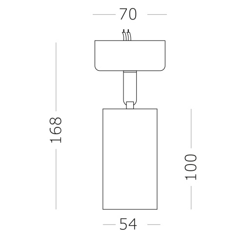 ST303.502.01 Потолочный светильник Белый GU10 1*50W  L100xW54xH168 220V Без ламп Накладные светильники