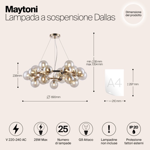 Подвесной светильник Maytoni MOD548PL-25G