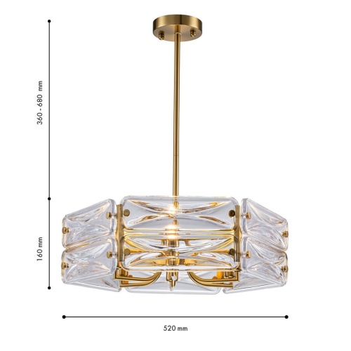 Подвесная люстра Favourite 4764-6P, подвесная люстра, D520xH360/680, 6xE14x40W, excluded
