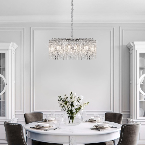  Eurosvet 60159/ подвесной светильник/ хром/ прозрачный хрусталь Strotskis Smart