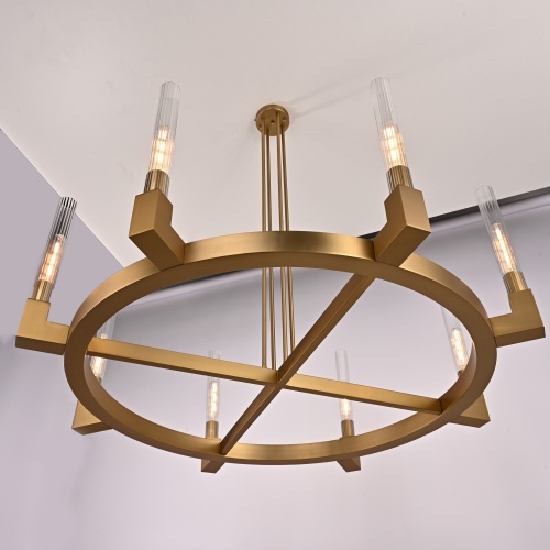 Люстра на штанге CANELLE Round Chandelier 8 Modern Brass 84600-22