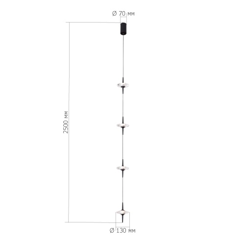 SL6231.403.04 Светильник подвесной ST-Luce Черный/Прозрачный LED 4*5W 4000K ZENITH