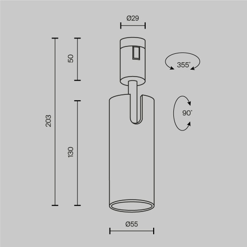 Трековый светильник Technical TR144-1-12W3K-W-B