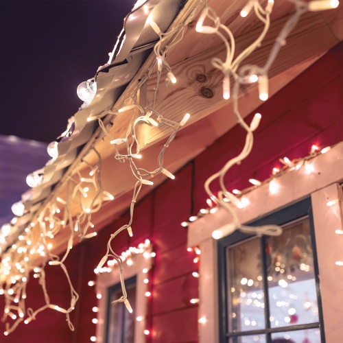 Гирлянда бытовая электрическая бахрома Eurosvet 100-101 белый с эффектом мерцания