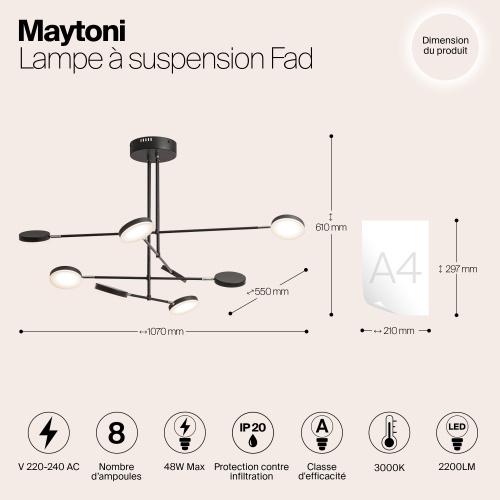 Подвесной светильник Maytoni MOD070PL-L48B3K