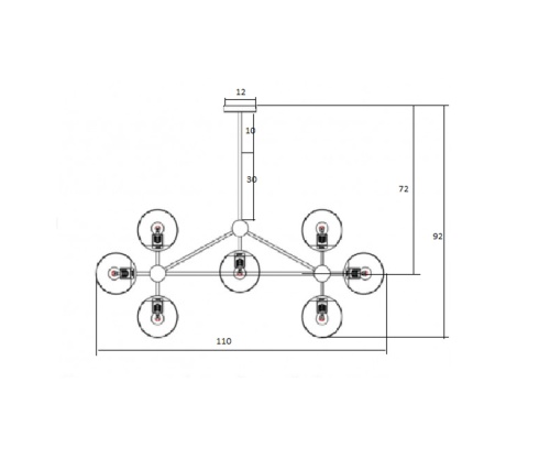 Люстра Kink Light Моди черный E27 10*15W 07535-10,19
