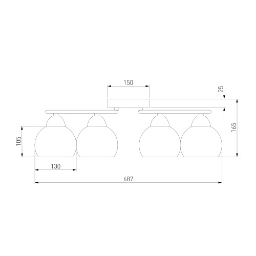 Потолочный светильник античная бронза Eurosvet 30144/6