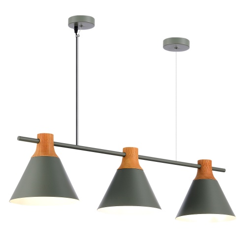 SLE125113-03 Светильник подвесной Серый/Серый, Светлое дерево E27 3*60W MODICA