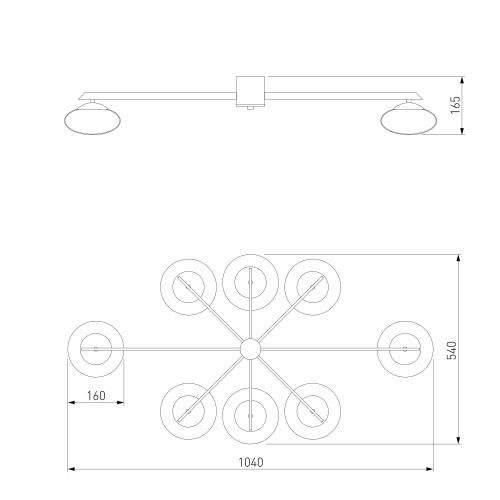 Потолочный светильник Eurosvet 70220/8 черный Smart