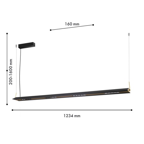 Подвесная люстра Favourite 4398-12P, подвесная люстра, L1234xW160xH200/1600, LEDx30W, 2625LM, 3000K/4700K/6500K, IP20, included