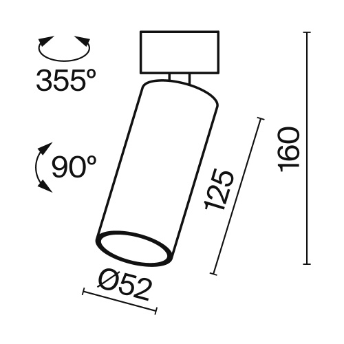 Потолочный светильник Technical C055CL-L12B3K-W-B