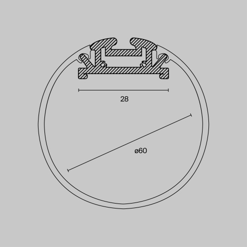 Профиль Led Strip ALM-D60-S-2M
