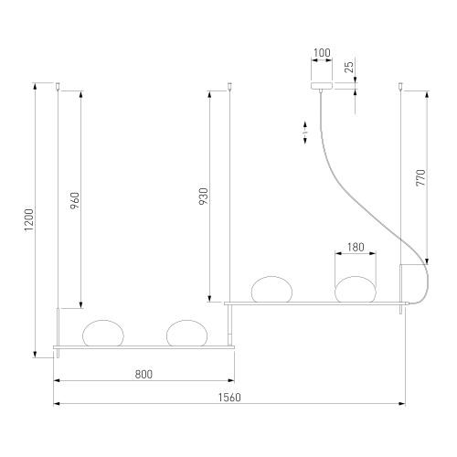 Подвесной светильник Eurosvet 70145/4 латунь