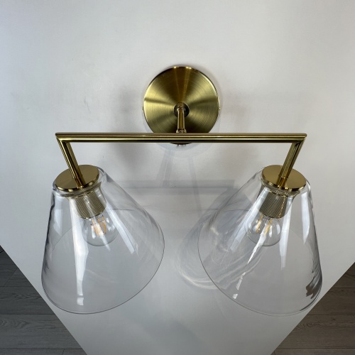 Бра Rh Utilitaire Funnel Shade Double Sconce Brass от Imperiumloft 123267-22