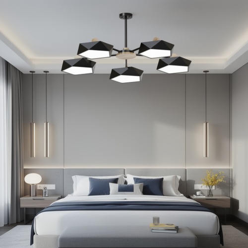 Люстра на штанге GEOMETRIC CH 5 Black 186749-26