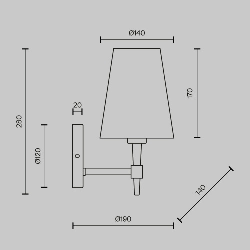 Настенный светильник (бра) Maytoni H001WL-01BS