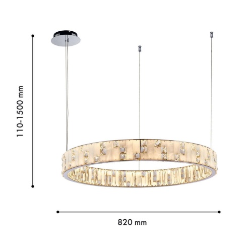 Подвесная люстра Favourite 4205-8P, подвесная люстра, D820xH110/1500, 2xLEDx44W, 8800LM, 3000K, included