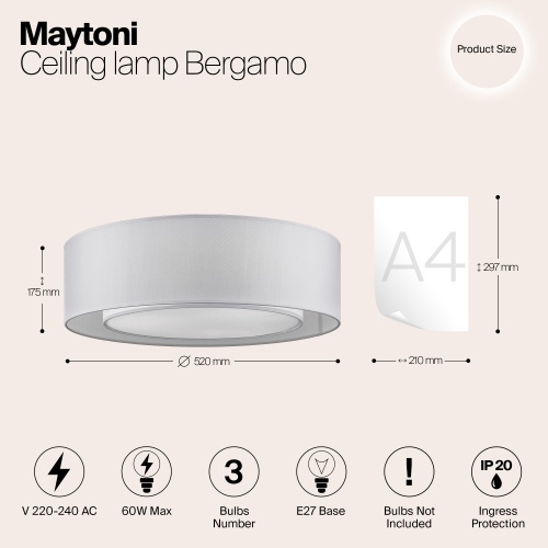 Потолочный светильник Maytoni MOD617CL-04GR