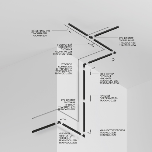 Шинопровод встраиваемый Technical TRX010-423B
