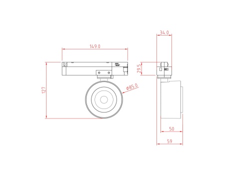 Трековый светильник Technical TR023-1-12W4K