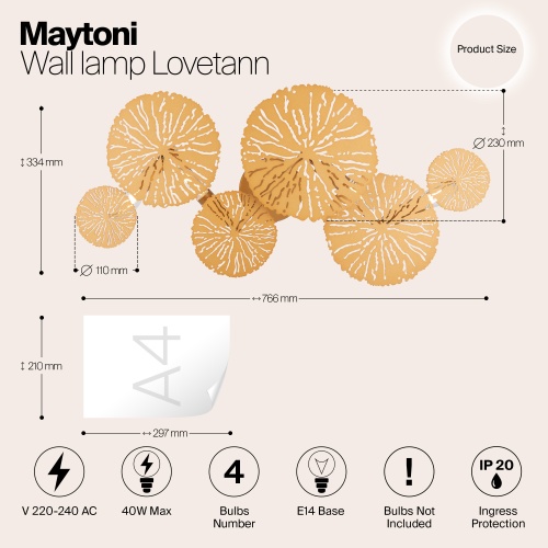 Настенный светильник (бра) Maytoni MOD082WL-04G
