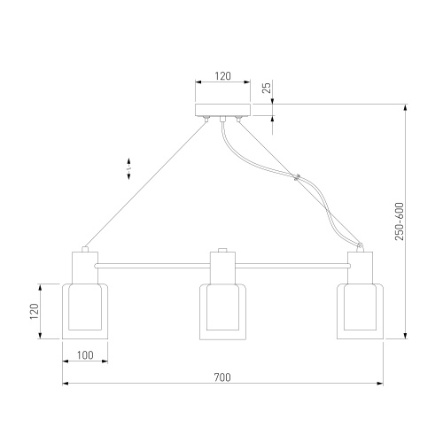 Подвесной светильник Eurosvet 70219/6 черный/античная бронза