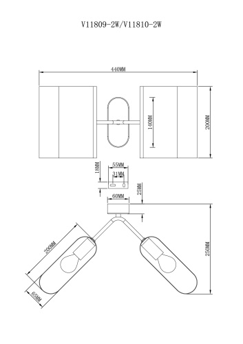 Светильник настенный Moderli V11810-2W Metalicana