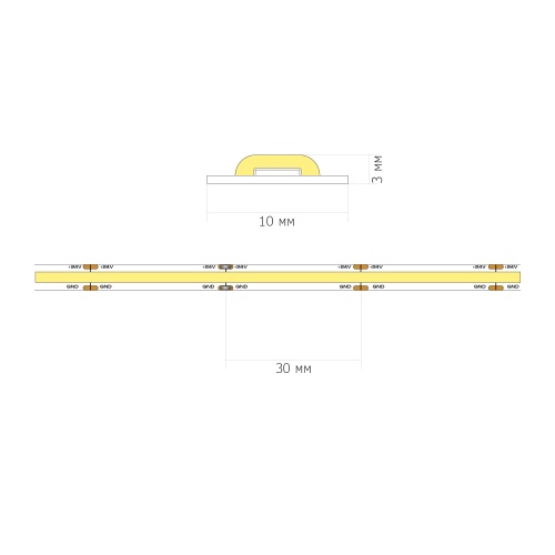 ST018.412.20 Светодиодная лента COB 12Вт/м 4000K 4750Lm Ra>90 IP20 L5000xW10 24В Светодиодные ленты