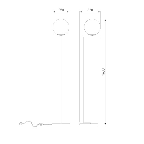 Напольный светильник Eurosvet 01214/1 хром