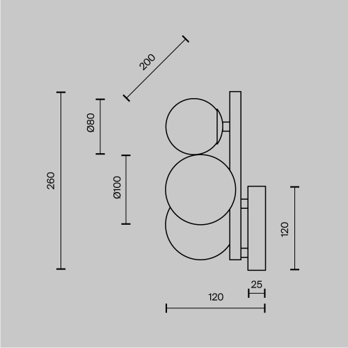 Настенный светильник (бра) Maytoni MOD545WL-03BS