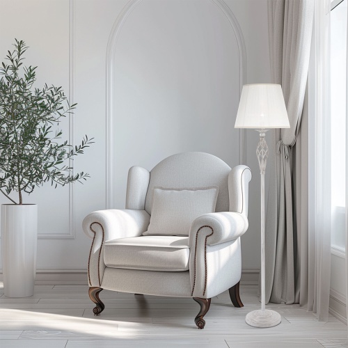 Напольный светильник Eurosvet 01003/1 белый с золотом