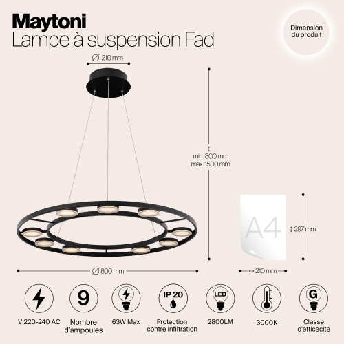 Подвесной светильник Maytoni MOD070PL-L63B3K