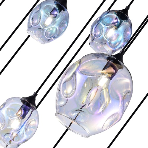 SL1188.403.16 Люстра подвесная ST-Luce Черный/Радужный E14/E27 12+4*40W ДЕЗИ