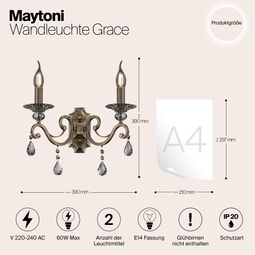 Настенный светильник (бра) Maytoni RC247-WL-02-R