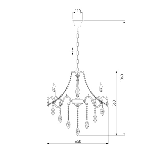 Подвесной светильник Eurosvet 10108/5 белый/прозрачный хрусталь Strotskis