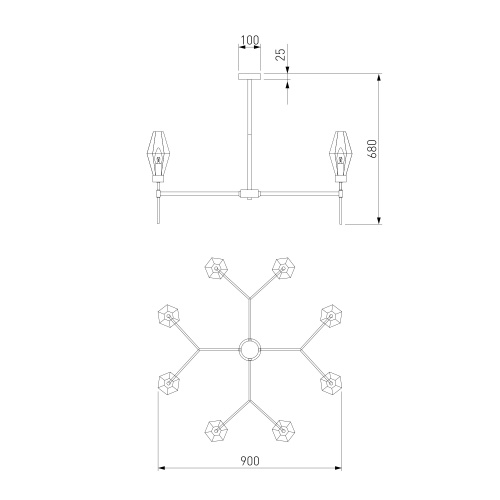 Потолочный светильник Eurosvet 60143/8 латунь