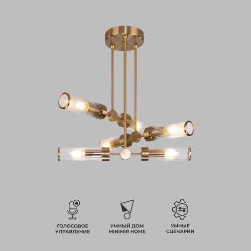  Eurosvet 60166/6 /потолочный светильник/  латунь Smart