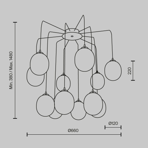 Подвесной светильник Maytoni MOD176PL-12G
