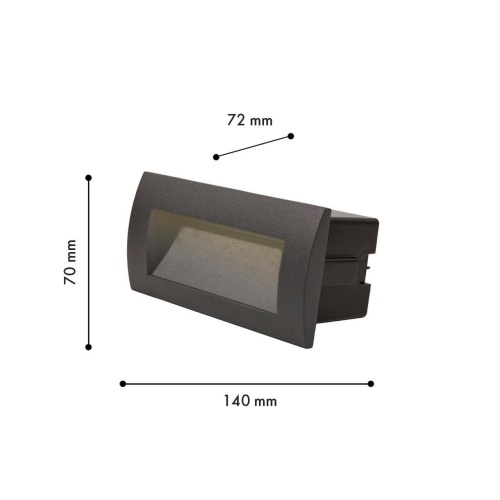 Уличный врезной светильник Favourite 4194-1W, уличный светильник, L72xW140xH70, LEDx5.5W, 790LM, 4000K, IP65, included