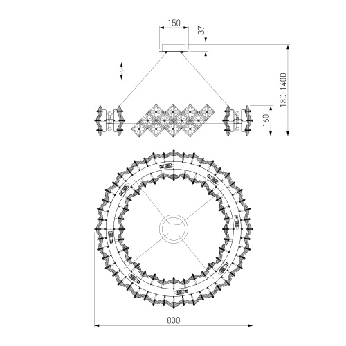  Bogate's 371/ подвесной светильник/ Strotskis Smart
