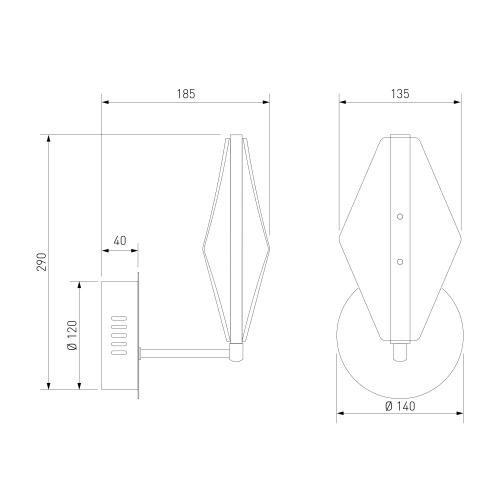 Настенный светильник латунь Eurosvet 303054 LED