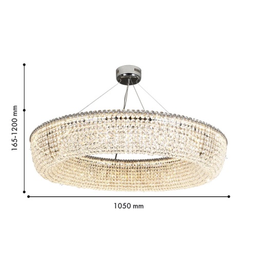 Подвесная люстра Favourite 4478-10P, подвесная люстра, D1050xH165/1200, LEDx92W, 8300LM, 3000K, included, remote control