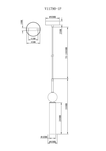 Светильник подвесной Moderli V11790-1P Illis