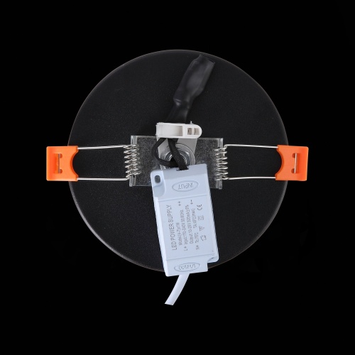 ST104.402.06 Светильник встраиваемый Черный LED 1*6W 3000K 468Lm Ra&gt;80 120° IP20 D110xH20 170-240V Встраиваемые светильники