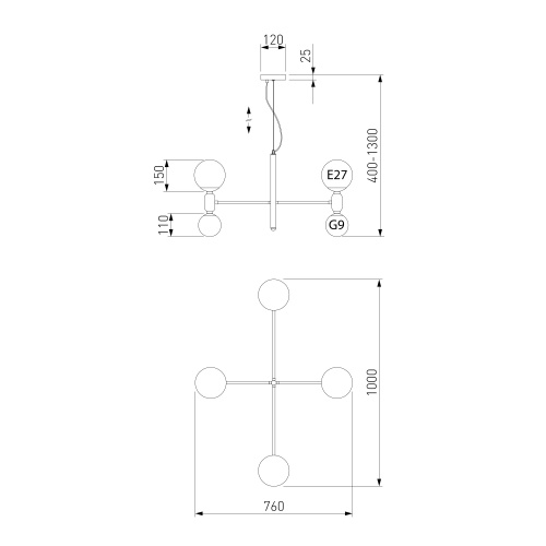 Eurosvet 30182/8/ потолочный светильник/ черный жемчуг