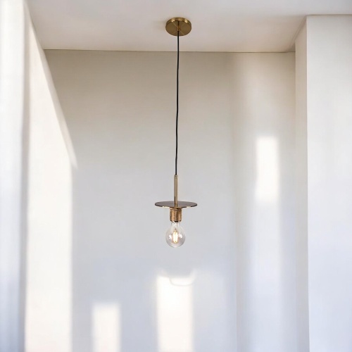 Подвесной Светильник Rh Utilitaire Disk Shade Pendant Brass от Imperiumloft 123643-22