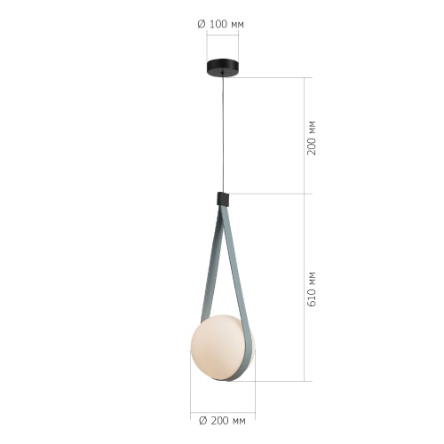 SL2002.423.01 Светильник подвесной ST-Luce Черный, Голубой/Белый E27 1*60W MOONBAG
