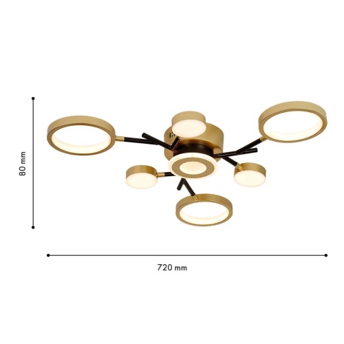 Потолочный светильник F-Promo 4686-7C, потолочный светильник, D720xH80, LEDx80W/40W/40W, 4300/2230/2160LM, 4000/6500/3500K, included, remote control