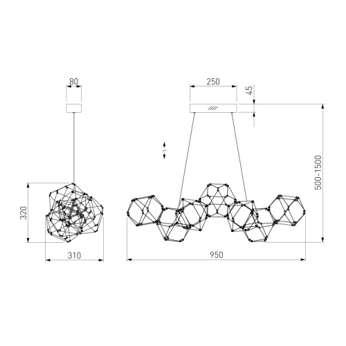 Eurosvet 90368/7/ подвесной светильник/ медь